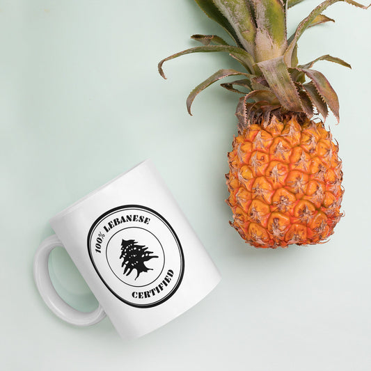 Mug (White) - "100% Lebanese Certified" - Loubni